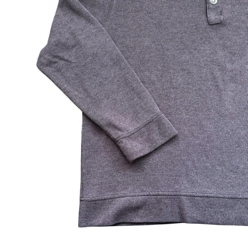 Tommy Bahama Size XXL Heather Purple Ribbed‎ Snap Mock Neck Pullover Sweater